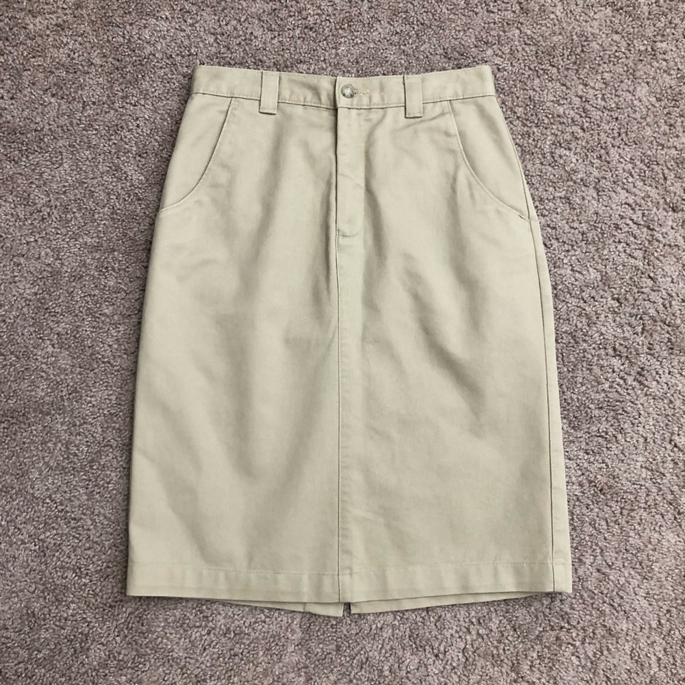 Lee Casuals Khaki Pencil Skirt Womens 4M